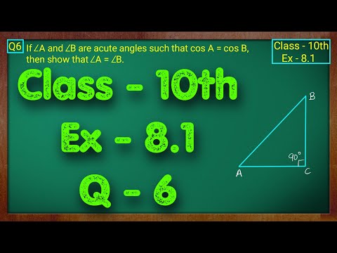 Class - 10 Ex - 8.1 Q6 Maths Trigonometry NCERT CBSE - Mathematics video for Grade 10