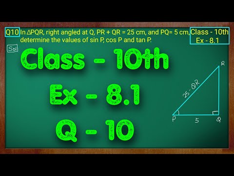 Class - 10 Ex - 8.1 Q10 Maths Trigonometry NCERT CBSE - Mathematics video for Grade 10