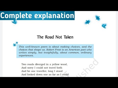 The Road Not Taken by Robert Frost - English poem Class 9 - English video for Grade 9