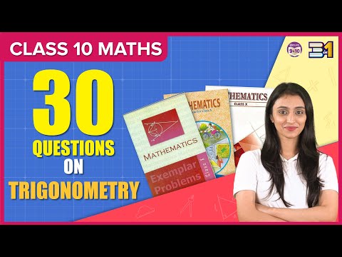 30 Important Questions of TRIGONOMETRY NCERT, NCERT Exemplar, and R.D. Sharma CBSE Boards 2024 - Mathematics video for Grade 10