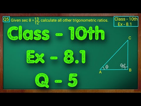 Class - 10 Ex - 8.1 Q5 Maths Trigonometry NCERT CBSE - Mathematics video for Grade 10
