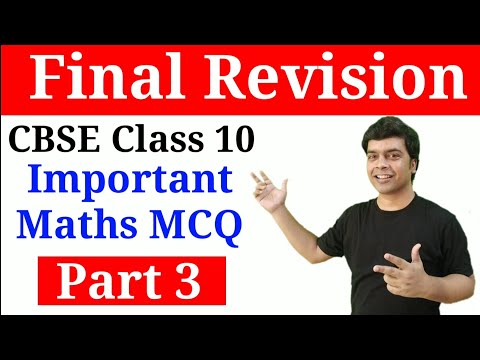 Important MCQ Of Term 1 Part 3 Maths CBSE Class 10 - Mathematics video for Grade 10