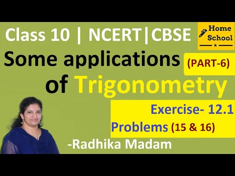 Some applications of trigonometry class 10Part-6Exercise- 12.1 Problems1516 - Mathematics video for Grade 10