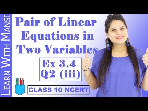 Class 10 Maths Chapter 3 Exercise 3.4 Q2 iii Pair Of Linear Equations in Two Variables NCERT - Mathematics video for Grade 10