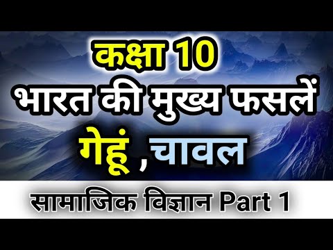 भारत के मुख्य फसलें 2022 ।Major crops of India in Hindi। कक्षा 10। भारतीय कृषि। Agriculture of India - Social Science video for Grade 10