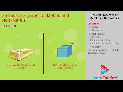 Metals and Nonmetals Class 10 Science Chapter 3 - Physical Properties of Metals and Non-Metals - Science video for Grade 10