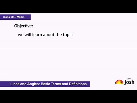 CBSE Tutorial Class 9 Mathematics Lines and Angles Basic Terms and Definitions - Mathematics video for Grade 9