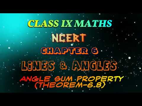 9th Maths NCERT. 6. Lines Angles. Angle Sum Property.Theorem 6.8 - Mathematics video for Grade 9