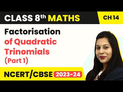 Class 8 Maths Chapter 14 Factorisation Of Quadratic Trinomials Part 1 - Factorisation - Mathematics video for Grade 8