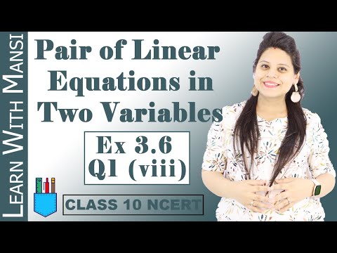 Class 10 Maths Chapter 3 Exercise 3.6 Q1 viii Pair Of Linear Equations in Two Variables - Mathematics video for Grade 10