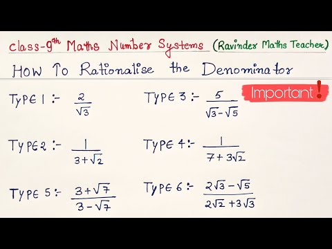 How to Rationalise the Denominator? Rationalisation Class 9 Maths Number System CBSE - Mathematics video for Grade 9