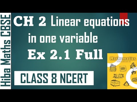 8th maths chapter 2 Linear equations in one variable exercise 2.1 CBSE NCERT maths solutions - Mathematics video for Grade 8