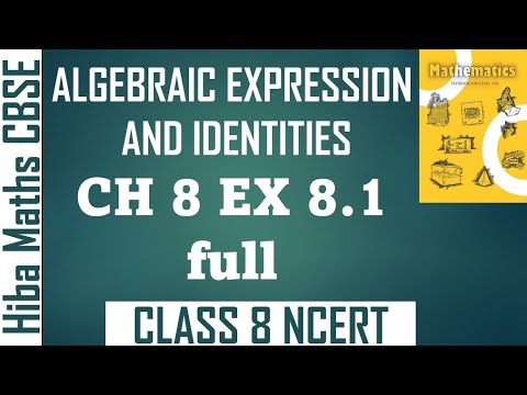 Cbse 8th maths chapter 8 algebraic expression exercise 8.1 CBSE NCERT maths solutions - Mathematics video for Grade 8