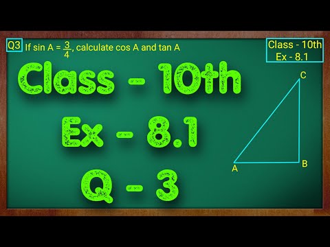 Class - 10 Ex - 8.1 Q3 Maths Trigonometry NCERT CBSE - Mathematics video for Grade 10
