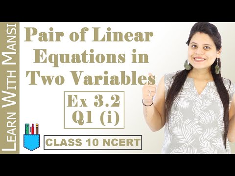 Class 10 Maths Chapter 3 Exercise 3.2 Q1 i Pair Of Linear Equations in Two Variables NCERT - Mathematics video for Grade 10