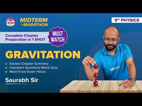 Gravitation Class 9 Science Physics - Midterm Marathon TheoryQuestionsTips BYJUS Class 9 - Physics video for Grade 9