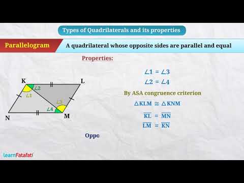 Understanding Quadrilaterals Class 8 Maths - Types of Quadrilaterals and its Properties - Mathematics video for Grade 8